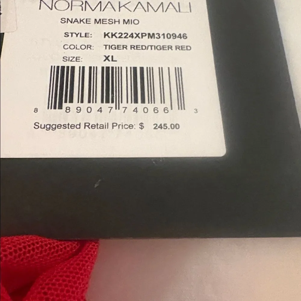 NEW Norma Kamali Snake Mesh Mio One Piece Tiger Red  RARE $245
